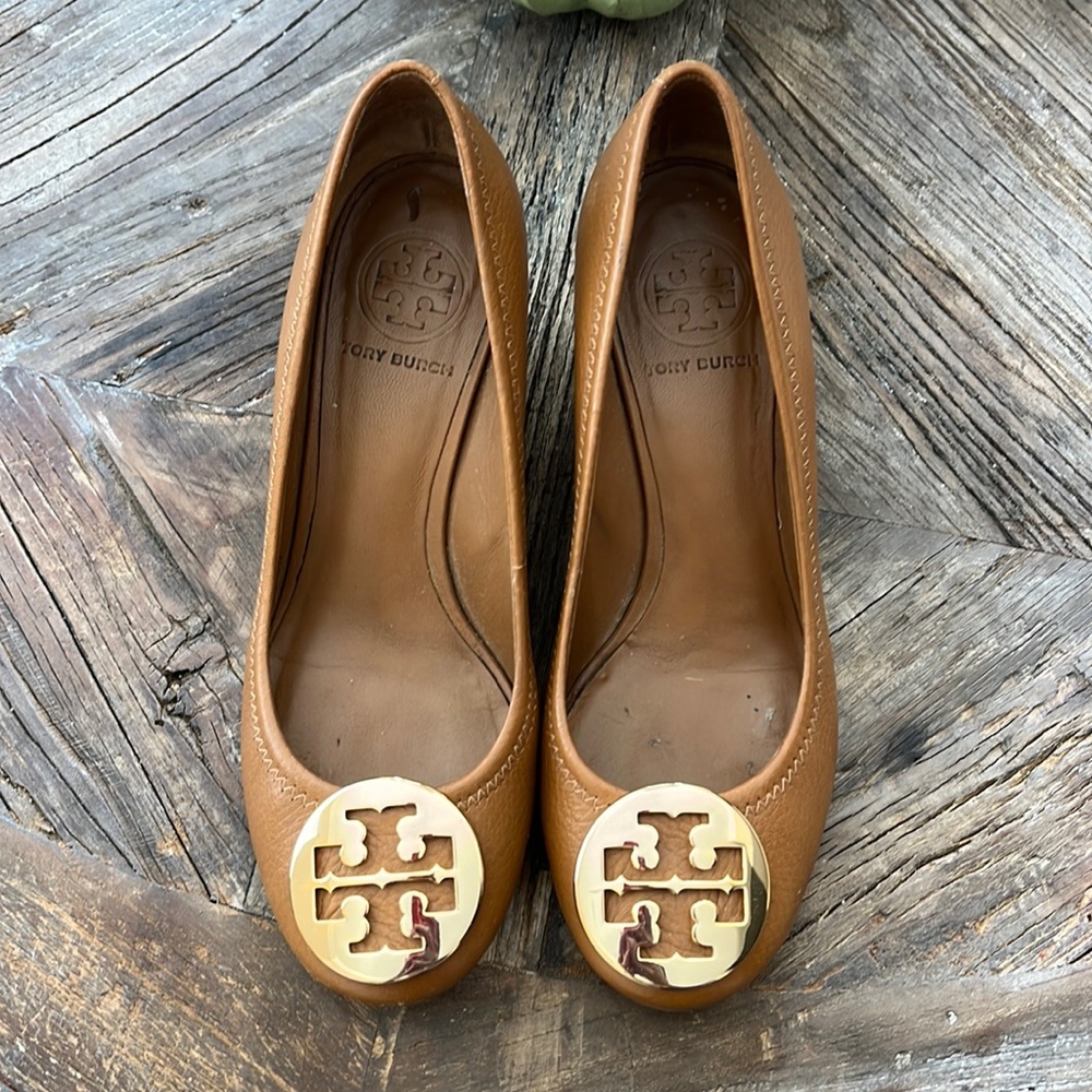 Brown Tory Burch wedges